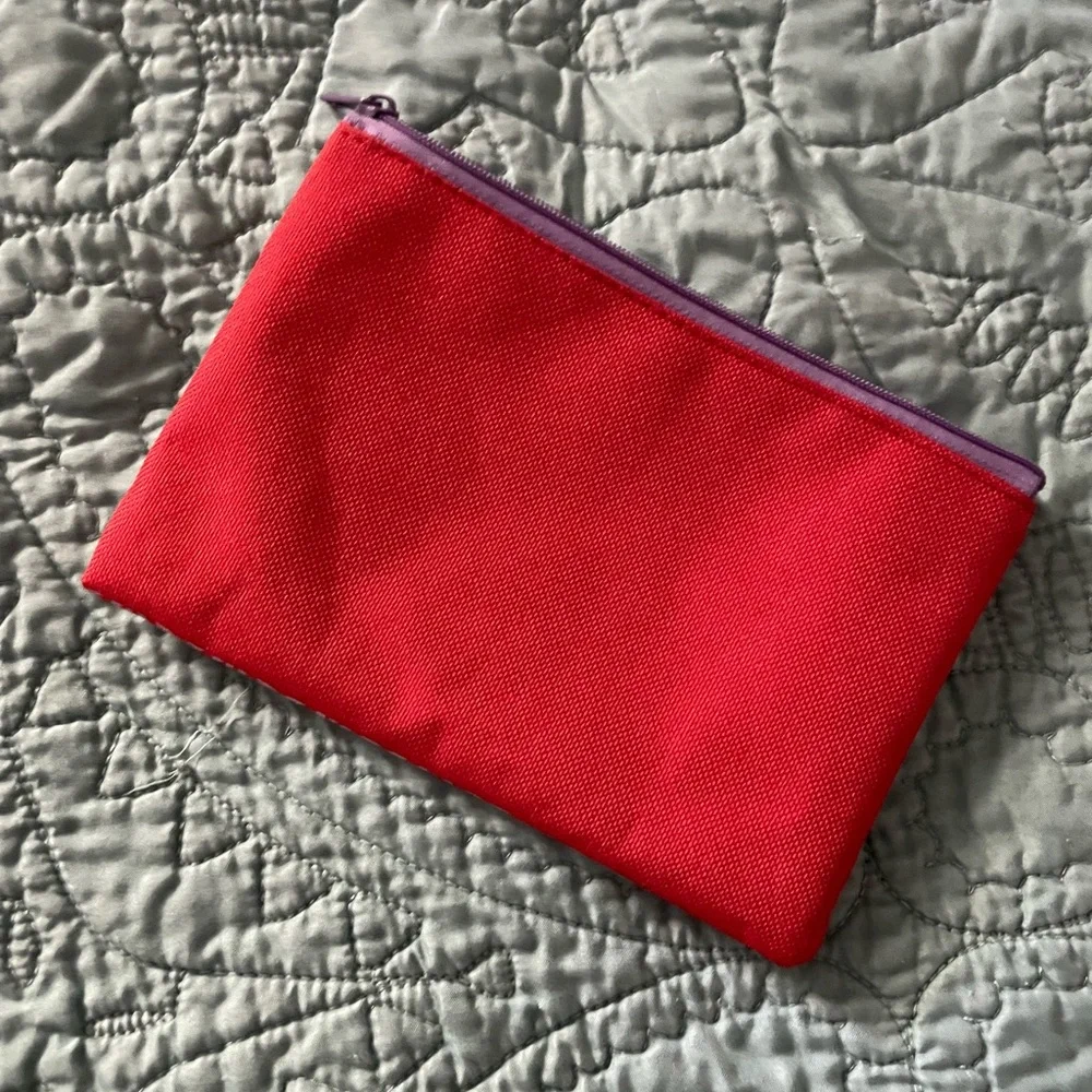 Red & Pink Geometric Pattern Pouch
